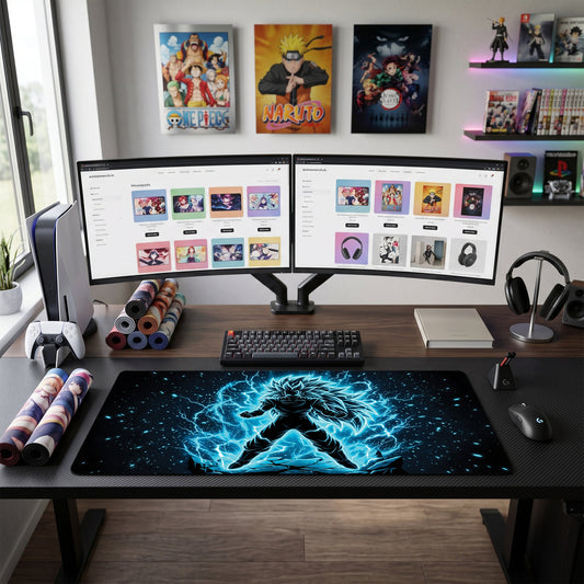 Vegeta anime mouse pad XL gaming desk mat Super Saiyan Silhouette Electric 2