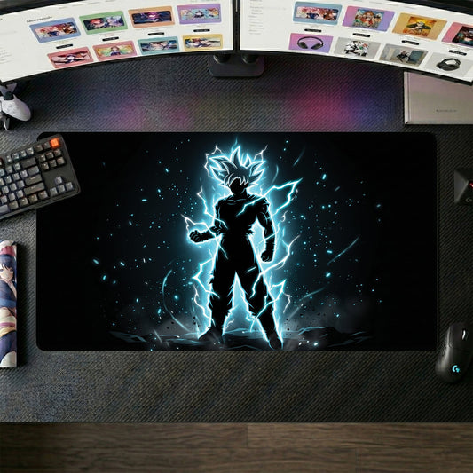 Vegeta anime mouse pad XL gaming desk mat Super Saiyan Silhouette Electric 3