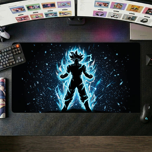 Vegeta anime mouse pad XL gaming desk mat Super Silhouette Blue Flare 1
