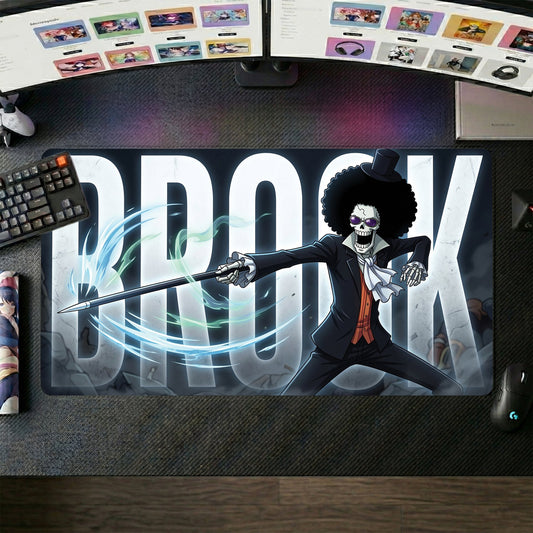 Brook anime mouse pad XL gaming desk mat Dynamic Sword Pose Gothic Urban
