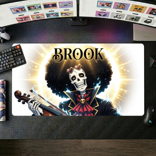 Brook anime mouse pad XL gaming desk mat Playing Violin Gothic Rock