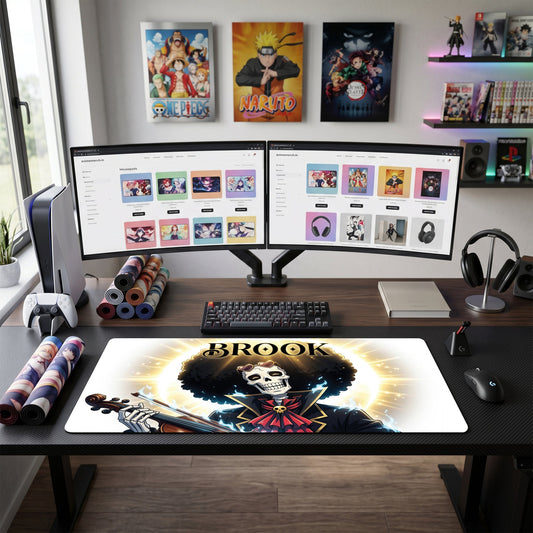 Brook anime mouse pad XL gaming desk mat Playing Violin Gothic Rock