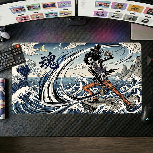 Brook anime mouse pad XL gaming desk mat Swirling Sword Dark Fantasy