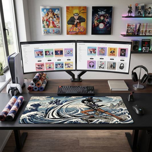 Brook anime mouse pad XL gaming desk mat Swirling Sword Dark Fantasy
