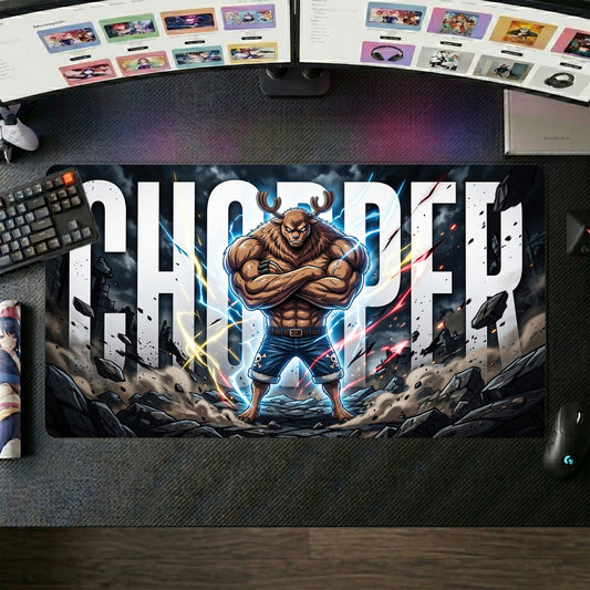 Chopper anime mouse pad XL gaming desk mat Standing Confidently Dark Dramatic