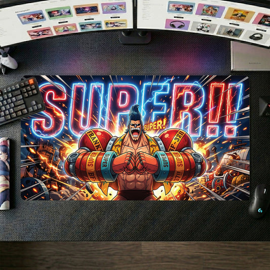 Franky anime mouse pad XL gaming desk mat Flexing Muscles Cyberpunk
