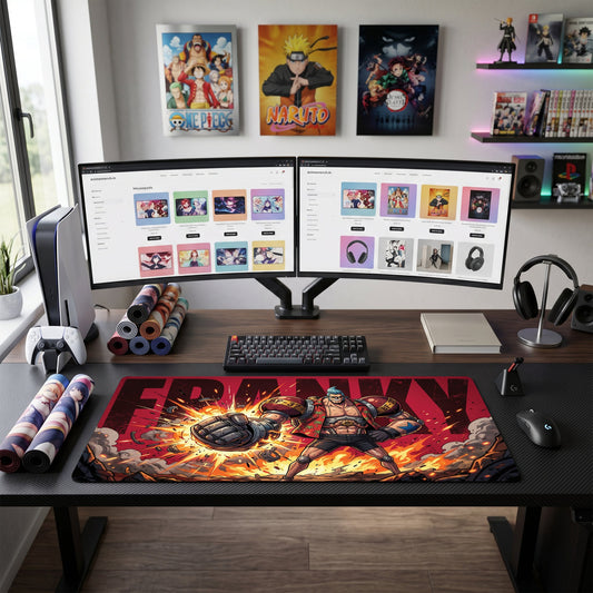 Franky anime mouse pad XL gaming desk mat Fist Forward Cyberpunk Explosion