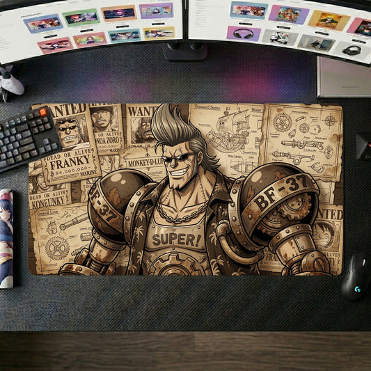 Franky anime mouse pad XL gaming desk mat Flexing Muscles Cyberpunk