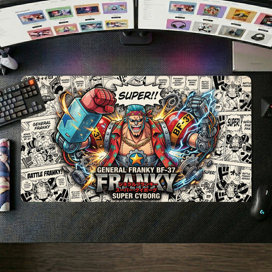 Franky anime mouse pad XL gaming desk mat Power Fist Raised Cyberpunk