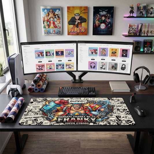 Franky anime mouse pad XL gaming desk mat Power Fist Raised Cyberpunk