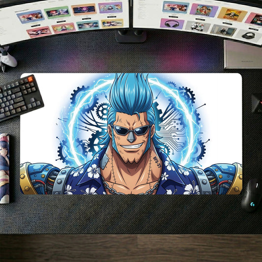 Franky anime mouse pad XL gaming desk mat Smiling Aggressively Cyberpunk