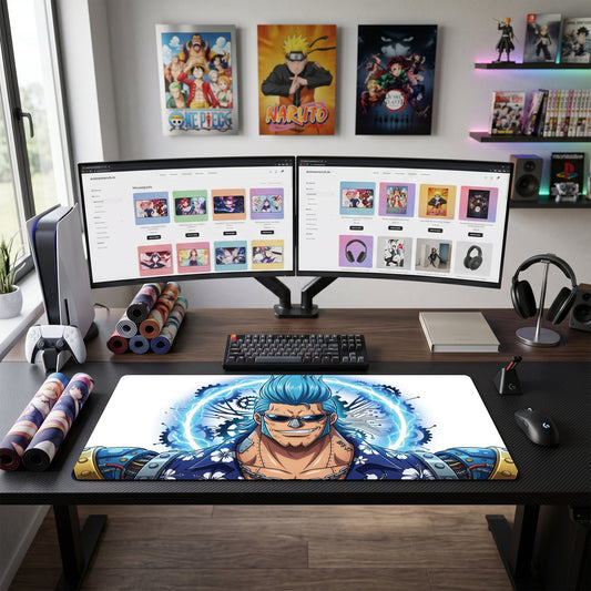 Franky anime mouse pad XL gaming desk mat Smiling Aggressively Cyberpunk