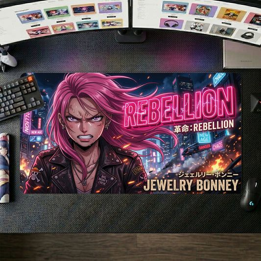 Jewelry Bonney anime mouse pad XL gaming desk mat Rebellion Punk Rock