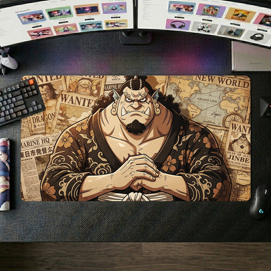 Jinbe anime mouse pad XL gaming desk mat Fishman Ancient Warrior