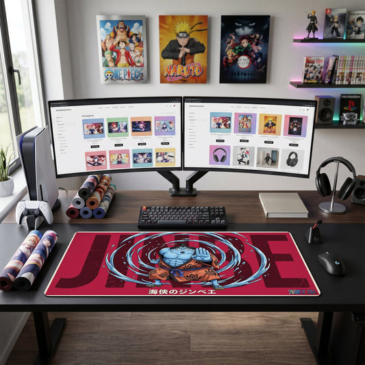 Jinbe anime mouse pad XL gaming desk mat Martial Arts Pose Dynamic Action