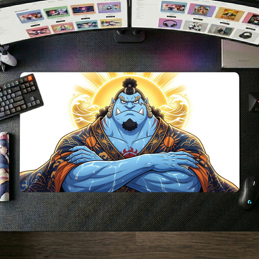 Jinbe anime mouse pad XL gaming desk mat Crossed Arms Mythic Power