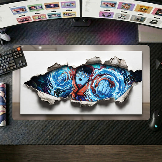 Jinbe anime mouse pad XL gaming desk mat Fist Thrust Dynamic Action