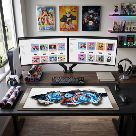 Jinbe anime mouse pad XL gaming desk mat Fist Thrust Dynamic Action