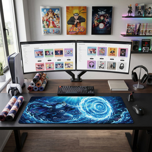 Jinbe anime mouse pad XL gaming desk mat Swirling Water Underwater