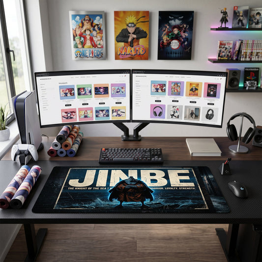 Jinbe anime mouse pad XL gaming desk mat Standing Firm Dark Gritty