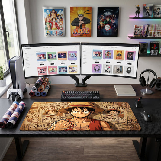 Luffy anime mouse pad XL gaming desk mat Brave Wanted Poster Hero