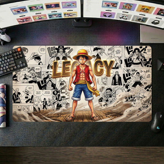 Luffy anime mouse pad XL gaming desk mat Confident Stance Dynamic Art