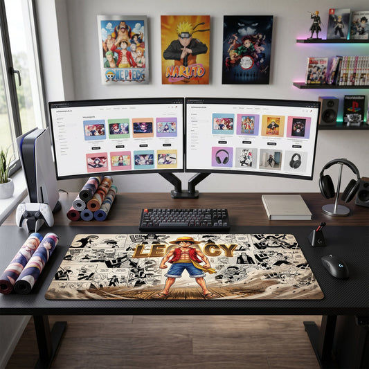 Luffy anime mouse pad XL gaming desk mat Confident Stance Dynamic Art