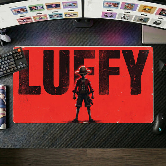 Luffy anime mouse pad XL gaming desk mat Dark Vibrant Red