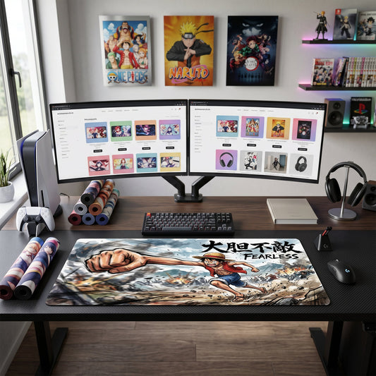 Luffy anime mouse pad XL gaming desk mat Fist Battle Cinematic