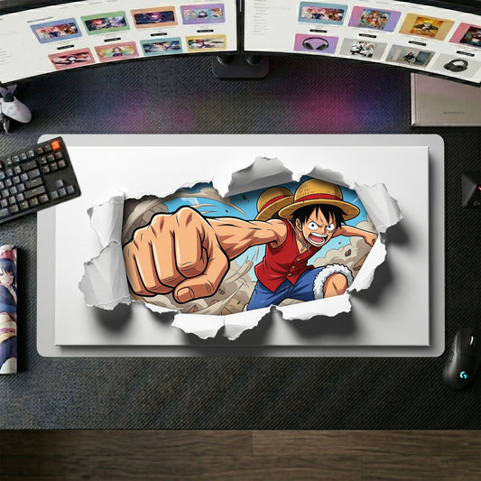 Luffy anime mouse pad XL gaming desk mat Fist Burst Rampage