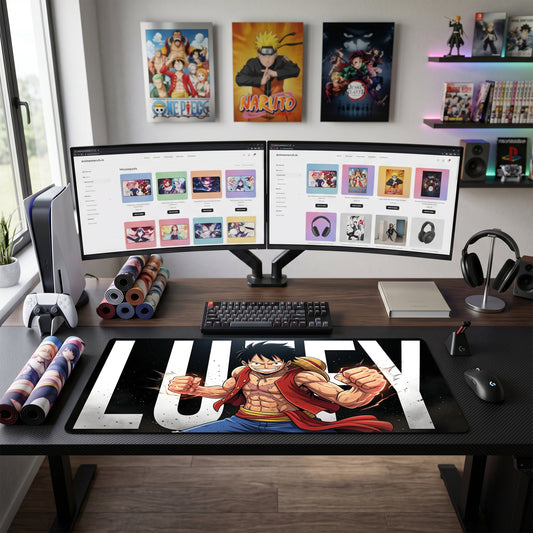 Luffy anime mouse pad XL gaming desk mat Flexing Muscles Dynamic Art