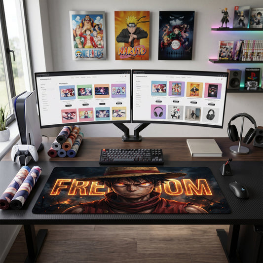 Luffy anime mouse pad XL gaming desk mat Intense Gaze Dark Fantasy
