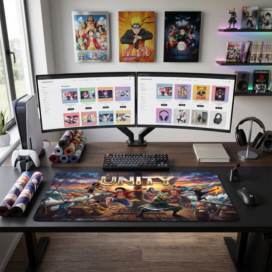 Luffy anime mouse pad XL gaming desk mat Jumping Forward Vibrant Dynamic