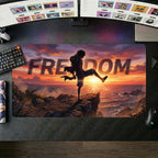 Luffy anime mouse pad XL gaming desk mat Kicking Back Vibrant Dramatic