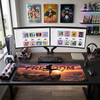 Luffy anime mouse pad XL gaming desk mat Kicking Back Vibrant Dramatic