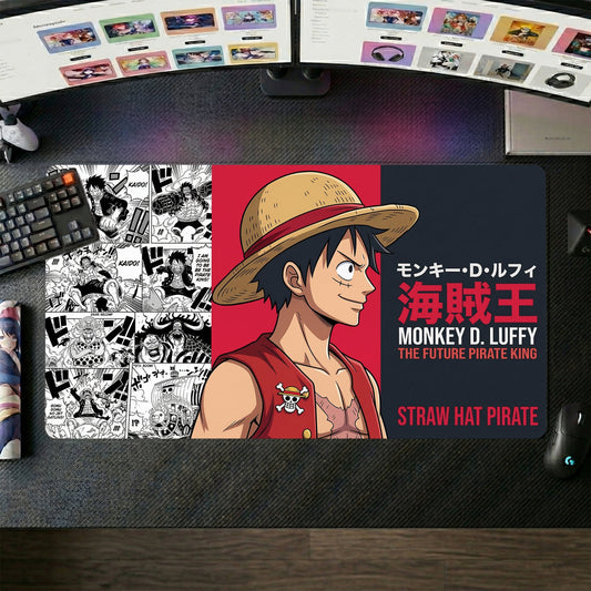 Luffy anime mouse pad XL gaming desk mat Rubber Power Red 1