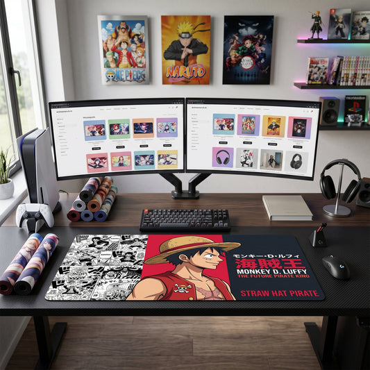 Luffy anime mouse pad XL gaming desk mat Rubber Power Red 1