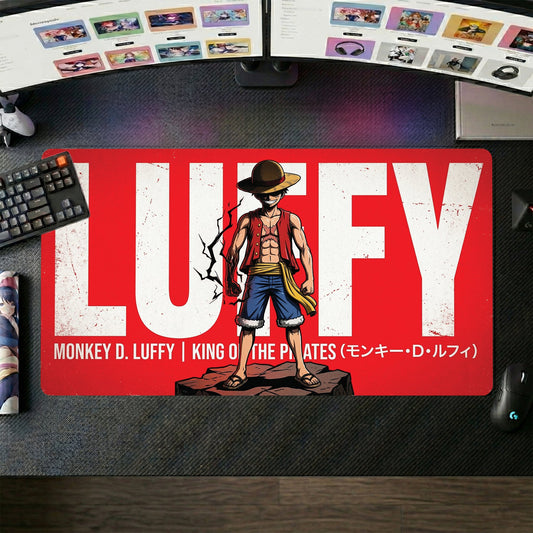 Luffy anime mouse pad XL gaming desk mat Rubber Power Red 2