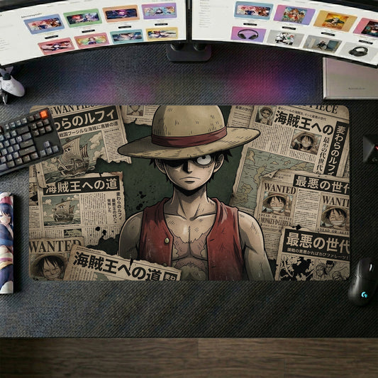 Luffy anime mouse pad XL gaming desk mat Serious Stance Dark Gritty