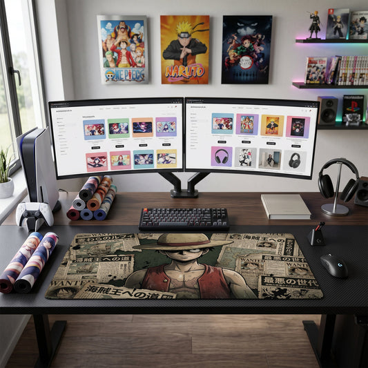 Luffy anime mouse pad XL gaming desk mat Serious Stance Dark Gritty