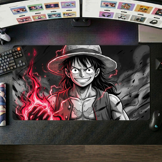 Luffy anime mouse pad XL gaming desk mat Smiling Fiercely Dark Hero