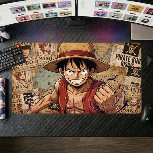 Luffy anime mouse pad XL gaming desk mat Smiling Fist Vibrant Action