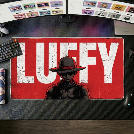Luffy anime mouse pad XL gaming desk mat Standing Confidently Dark Gritty