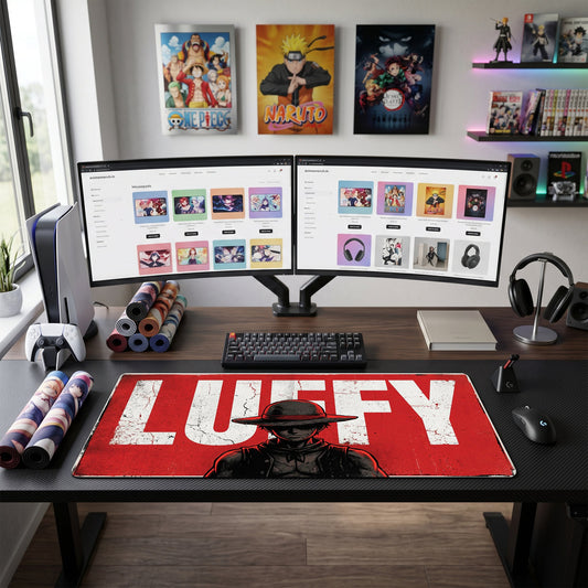 Luffy anime mouse pad XL gaming desk mat Standing Confidently Dark Gritty