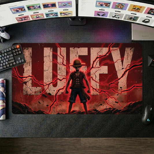Luffy anime mouse pad XL gaming desk mat Standing Confidently Dark Intense