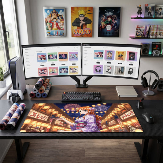 Nami anime mouse pad XL gaming desk mat Geisha Lantern Festival Vibe