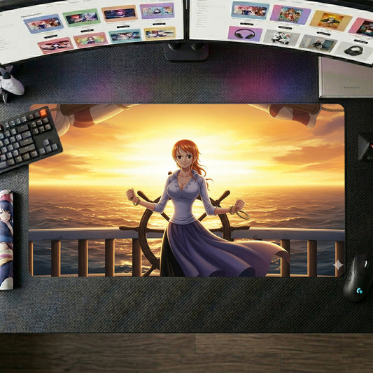Nami anime mouse pad XL gaming desk mat Sunset Sailing Chic
