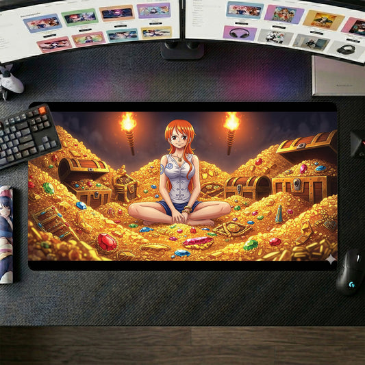 Nami anime mouse pad XL gaming desk mat Treasure Trove Gilded Luxe