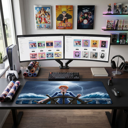 Nami anime mouse pad XL gaming desk mat Turbulent Sea Storm Chaser