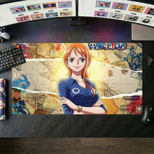 Nami anime mouse pad XL gaming desk mat Vintage Cartography Seafarer